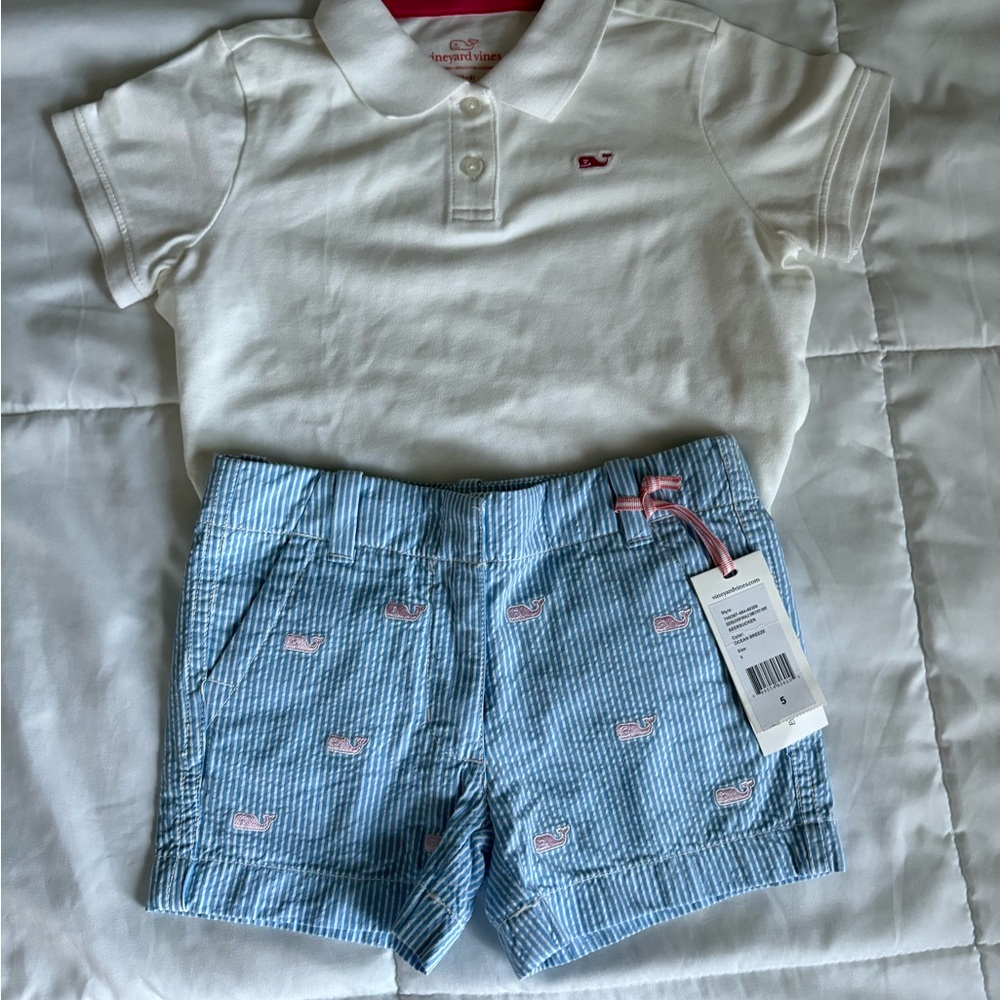 Vineyard Vines Blue and Pink Shorts and Shirt to match selling as set
